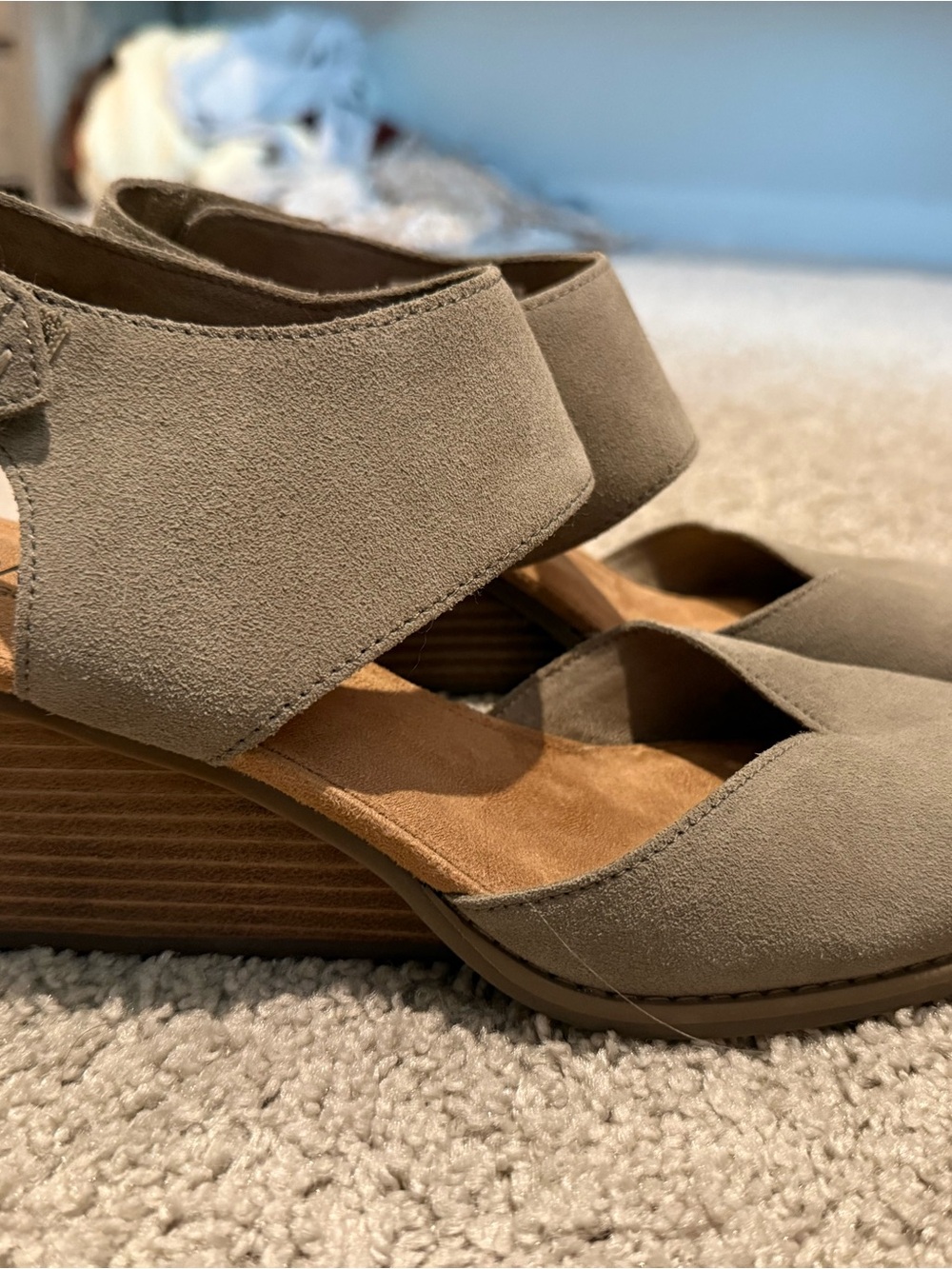 Toms Gray Suede Slingback Mules - Picture 3 of 4